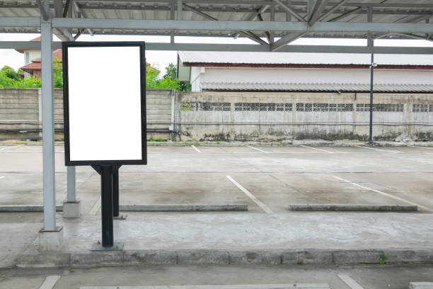 istock Blank advertising billboard with white in public, blank white screen panel, signboard for advertisement. 1173795447
