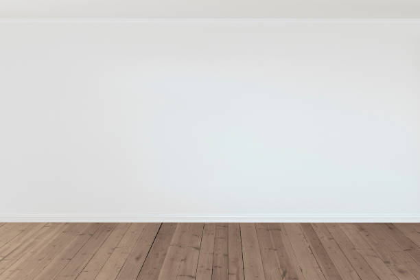 istock Room with white wall and wooden floor 1173796966