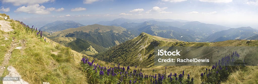 Panorama da montanha. - Foto de stock de Alpes europeus royalty-free