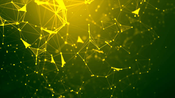 istock Abstract background Dot and connect line for cyber technology futuristic and network connection concept with dark and grain processed wide screen ratio 1173797907