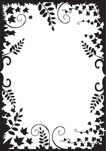 vector de marco floral negro - ilustración de arte vectorial