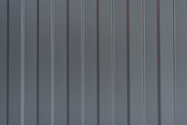 istock Gray metal fence corrugated board. Close-up 1173807440