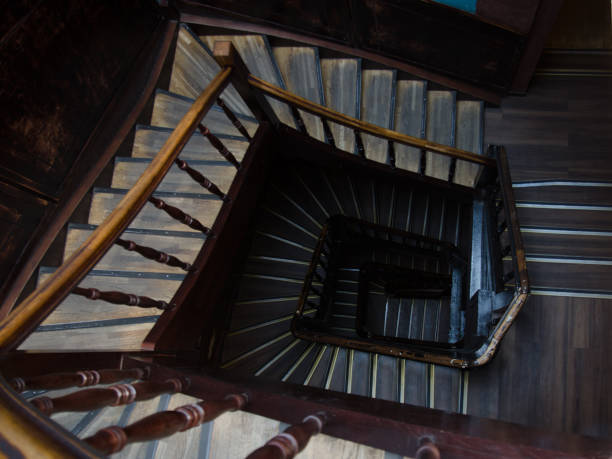 istock Ancient staircase of a multi-storey building. Directly above 1173807750