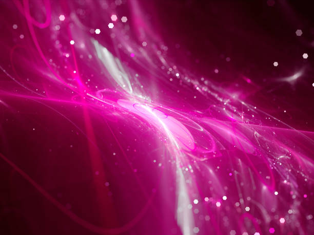 istock Purple glowing new technology flow in space 1173809453