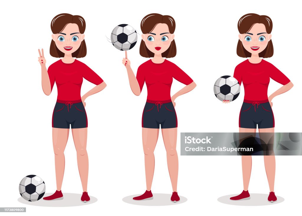 Ilustración de Chica En Uniforme Deportivo Con Una Pelota De Fútbol  Ilustración Vectorial De Dibujos Animados y más Vectores Libres de Derechos  de Camiseta de tirantes - iStock