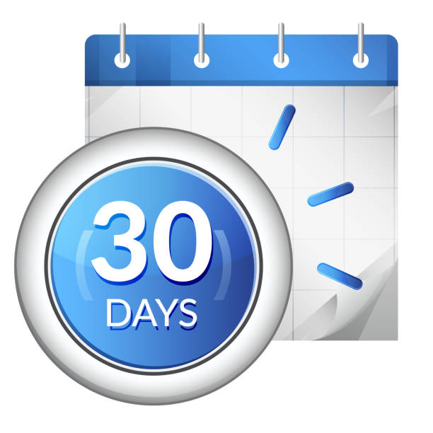 ilustrações de stock, clip art, desenhos animados e ícones de business organizer 30 days deadline - icon - dia