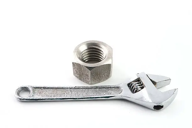 Photo of Adjustable wrench & nut