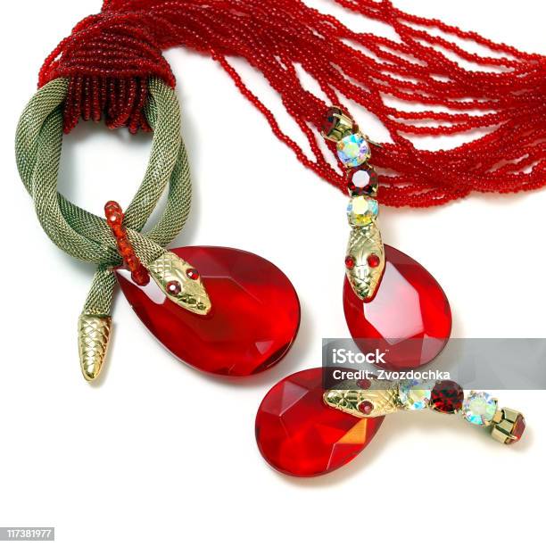 Necklace And Earrings Stock Photo - Download Image Now - Earring, Snake, Color Image