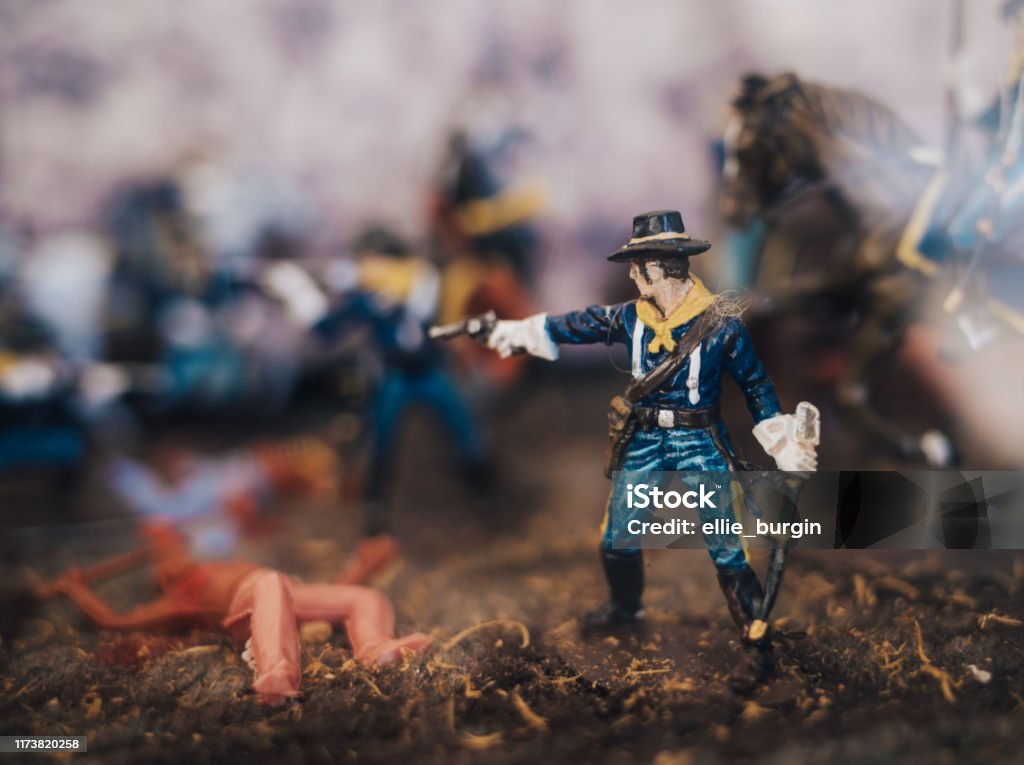 Was Action figures in battle Action Figure Stock Photo