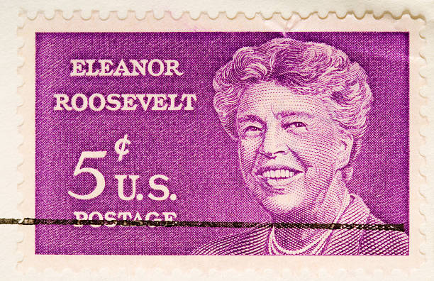 eleanor roosevelt sello vintage 1964 - eleanor fotografías e imágenes de stock