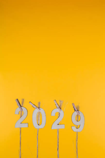 istock New Year 2029 Concepts Clipped Cards on yellow background 1173830438