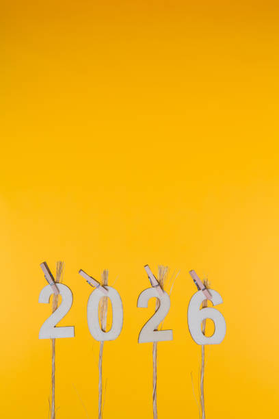 istock New Year 2026 Concepts Clipped Cards on yellow background 1173830604
