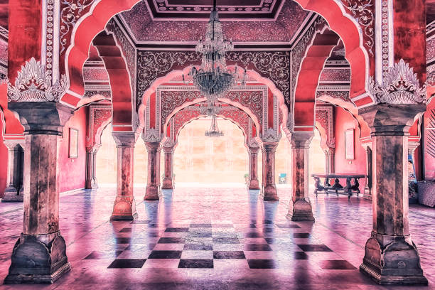 архитектура в джайпуре - jaipur city palace стоковые фото и изображения