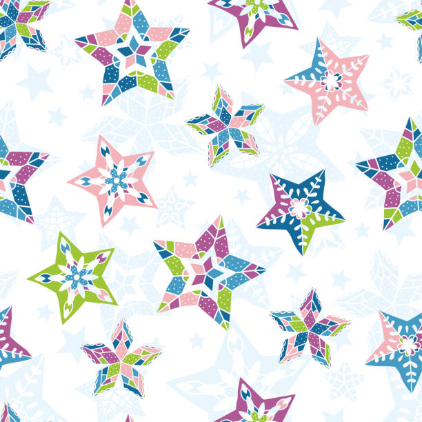 istock Beautiful colorful Snowflakes seamless pattern - hand drawn, great for Christmas or New Years themed fabrics, banners, wrapping paper, wallpaper or cards - vector surface design 1173835589