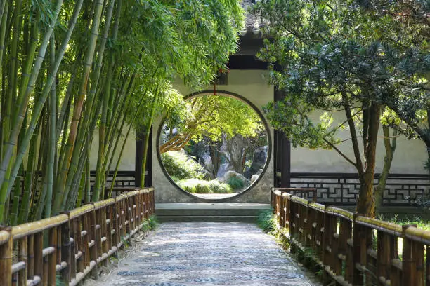Photo of Circle entrance to a chinese garden (Suzhou)
