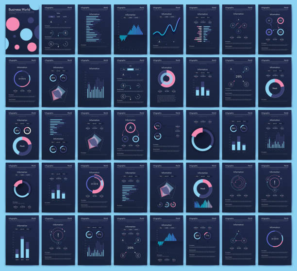 ilustrações, clipart, desenhos animados e ícones de os gráficos do vetor ajustaram infographics móvel. vector stock - marketing equipment touch screen flow chart