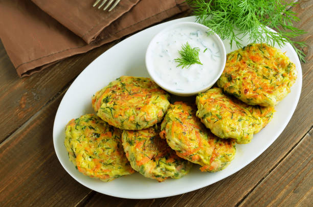 istock Vegetable cutlet from zucchini, carrot, herbs 1173848803