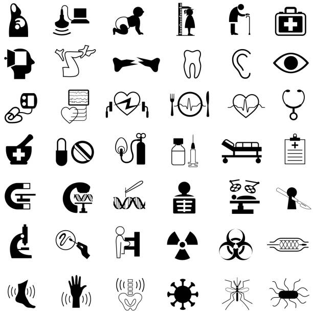gesundheits- und medizin-ikonen - verstauchung stock-grafiken, -clipart, -cartoons und -symbole