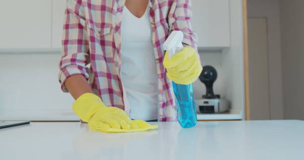 istock Cleaning the kitchen. Housekeeper washes the kitchen table. 1173852790