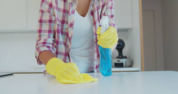 istock Cleaning the kitchen. Housekeeper washes the kitchen table. 1173852824