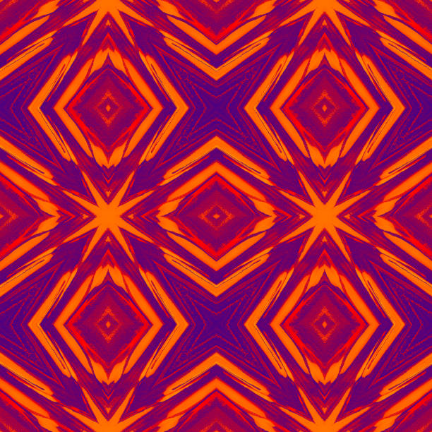 kalejdoskop star grunge yellow ultra violet orange purple neon wzór bez szwu rhomb colorful pretty texture zniekształcony makrofotografii - purple tile mosaic tiled floor zdjęcia i obrazy z banku zdjęć