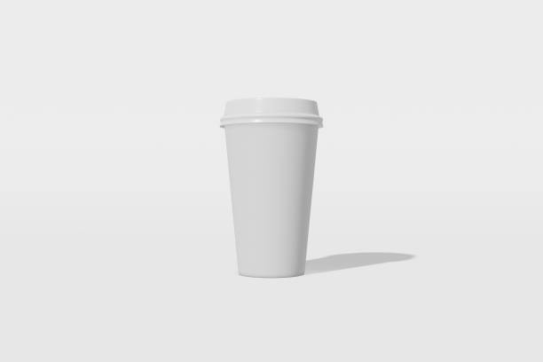 istock White paper mockup cup with a lid on a white background. 3D rendering 1173874474
