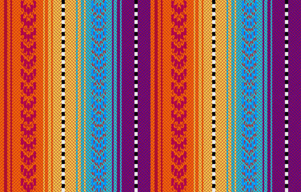 koc paski bezszwowy wzór wektorowy. konstrukcja serape - mexican culture stock illustrations