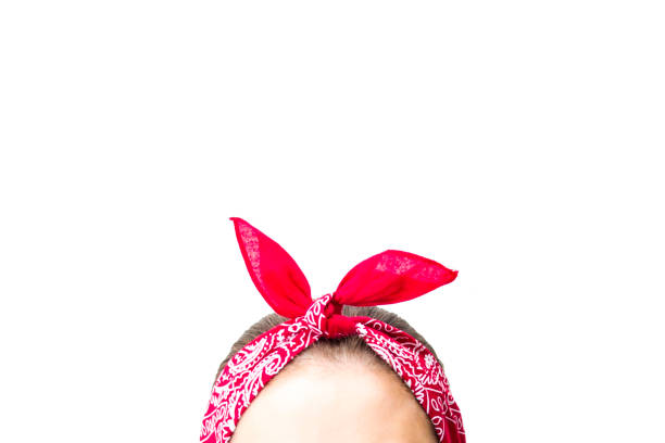 Red bandana on his head