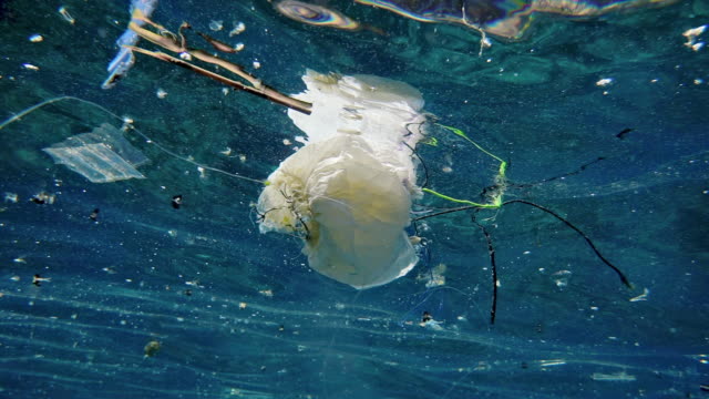 Garbage patch plastic pollution in the Ocean environmental issue underwater