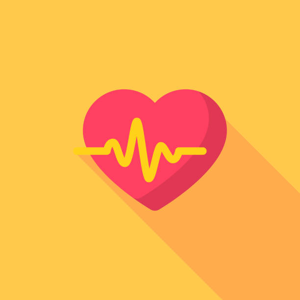 heartbeat flache ikone. pixel perfekt. für mobile und web. - rettung grafiken stock-grafiken, -clipart, -cartoons und -symbole