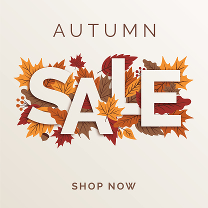 Autumn sale design for advertising, banners, leaflets and flyers. Stock illustration
