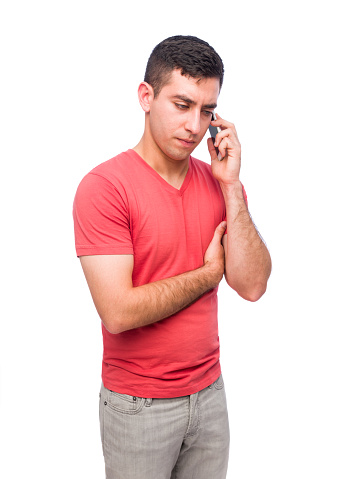 Casual Style, Young Male, Talking on the phone, Latin men, Cut out,