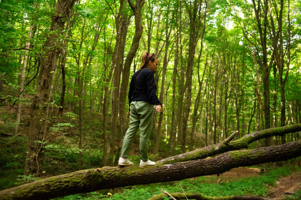 istock Young woman on a Day Hike in Forest 1173904768