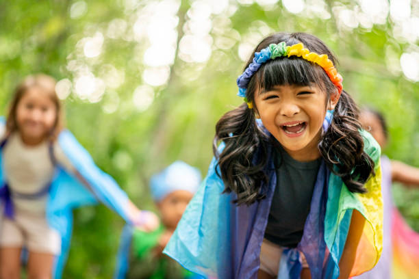 istock Group of children in forest 1173905704