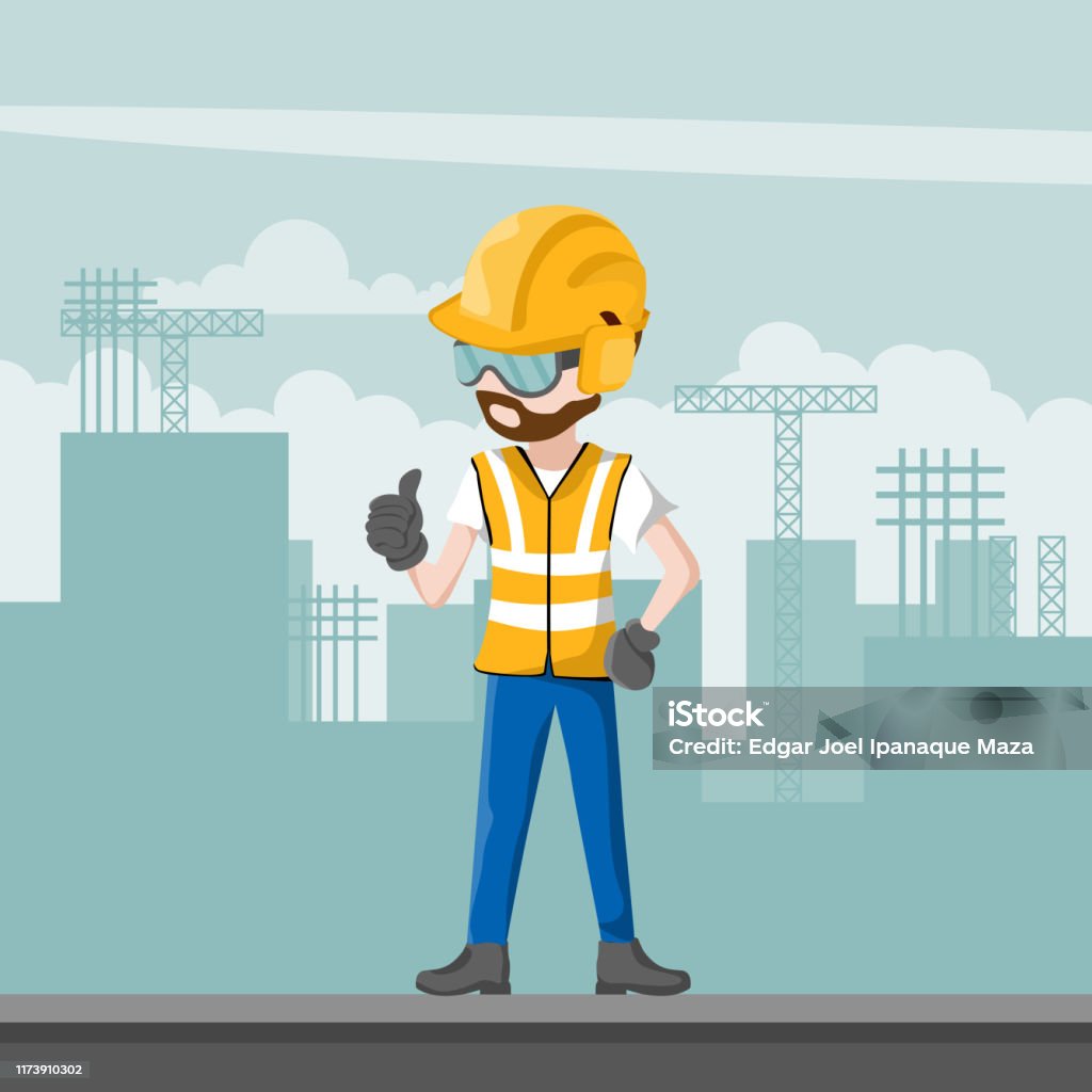 Ilustración de Trabajador De La Construcción Con Su Equipo De Protección Personal Completo y más Vectores Libres de Derechos de Adulto - iStock Ilustración de Trabajador De La Construcción Con Su Equipo De Protección Personal Completo y más Vectores Libres de Derechos de Adulto - iStock
