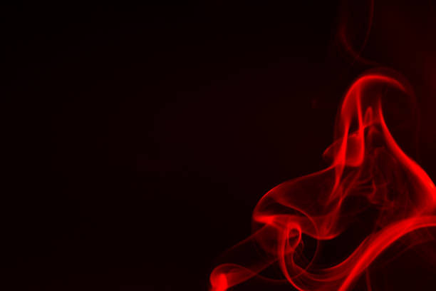 Colorful smoke close-up on a black background