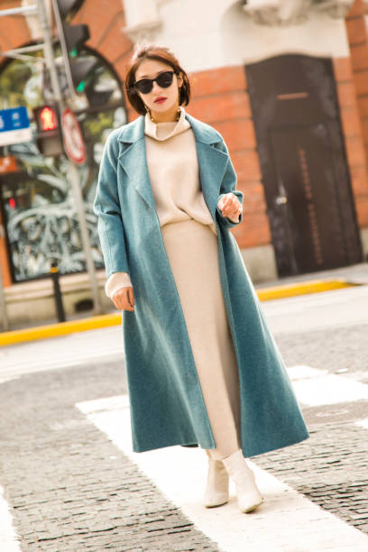 istock Blue jacket worn on a beautiful Asian girl 1173922677