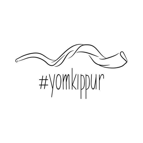 hashtag yom kippur, żydowskie święto. napis. wektor. element dla ulotek, banerów i plakatów nowoczesna kaligrafia. - yom kippur stock illustrations