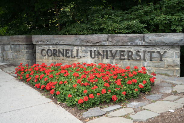 Cornell University entrance sign stock photo