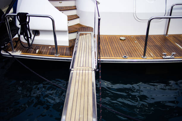 Bow view of the speedboat sailing through the sea