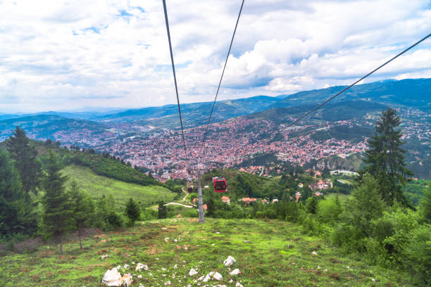 istock Cable Car Lift from City Center to Trebevic 1173937055