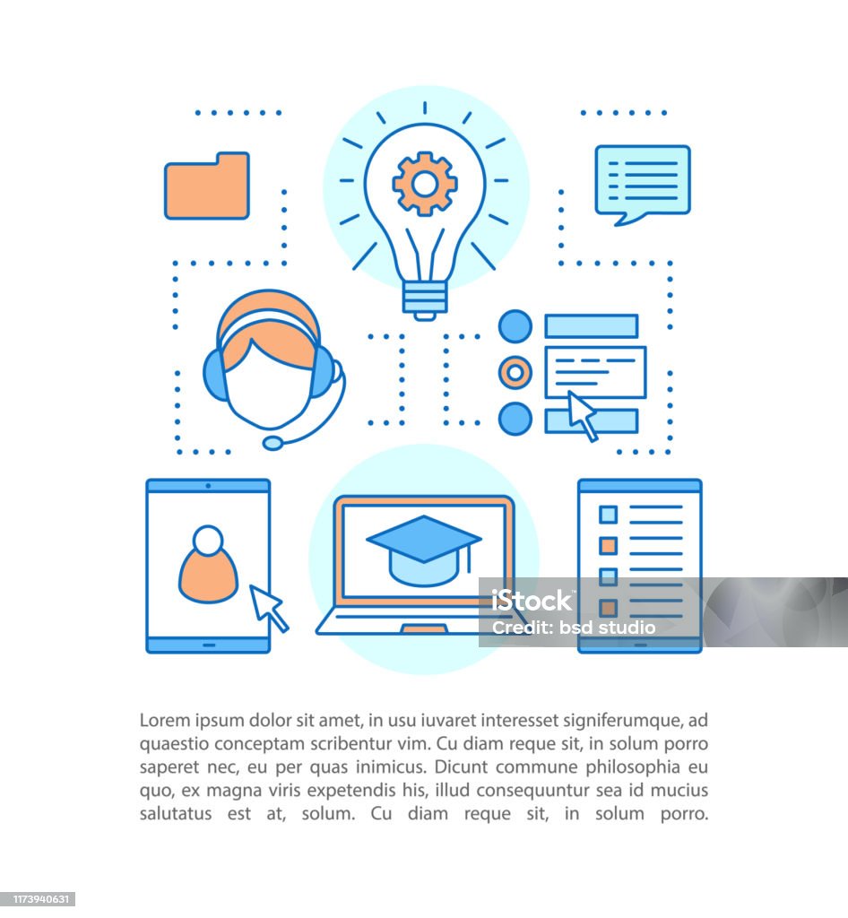 Linear Elearning Elearning Concept Linear Illustration Stock Illustration - Download ...