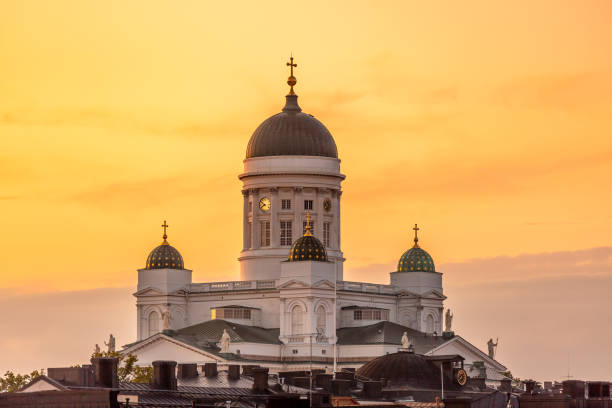 istock Cathedral In Helsinki, Finland. Summer Sunset 1173948232