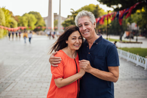 istock Senior couple hugging 1173950587