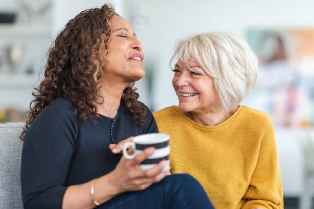 istock Senior female friends having tea 1173952987