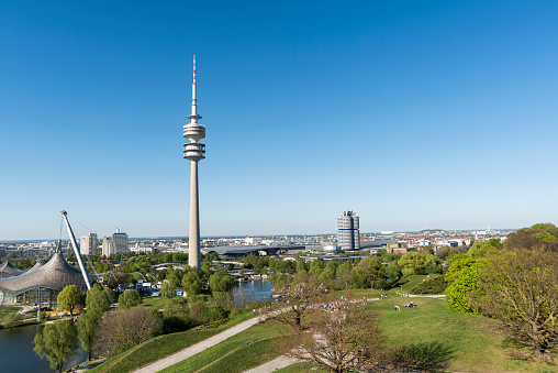 Panoramic view over the Oolymic Park in Munich