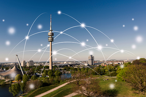 City, Data, Big Data, City View, City Silhouette, Munich, Germany