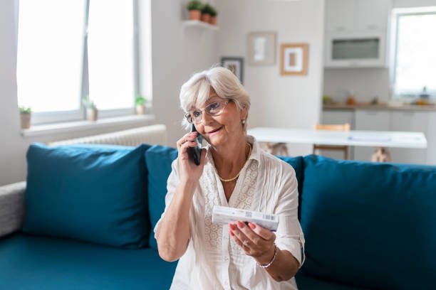istock Senior woman using healthcare technology about medication 1173961820