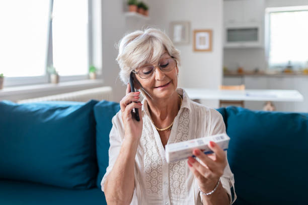 istock Senior woman using healthcare technology about medication 1173961924