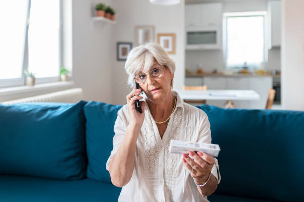 istock Senior woman using healthcare technology about medication 1173962017
